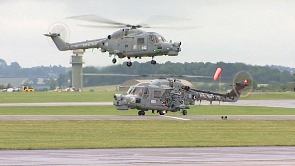 Lynx helicopters at RNAS Yeovilton