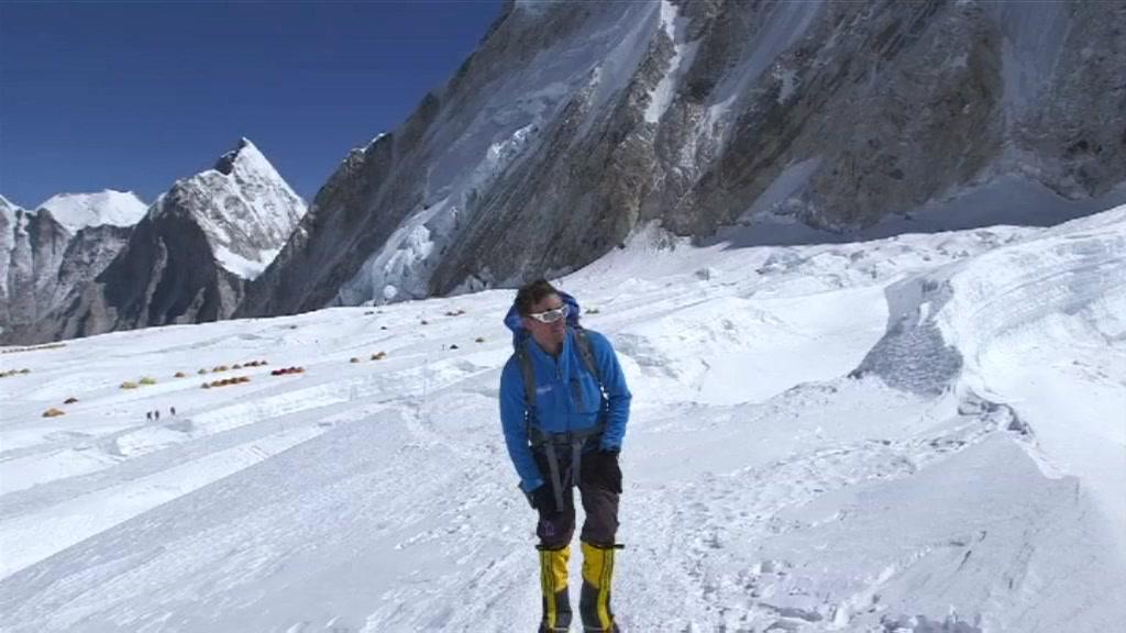 Gloucestershire climber Kenton Cool on top of Everest