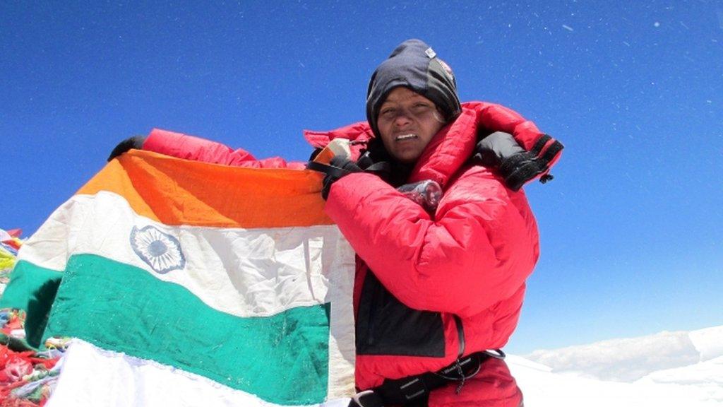 Arunima Sinha on top of the Mount Everest