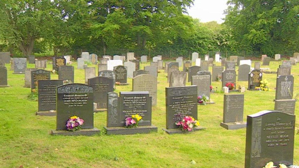 Headstones in Market Weighton cemetery