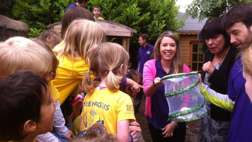 Mary Fee MSP meets children at the Highland Fling Nursery and Out of School Club in Edinburgh