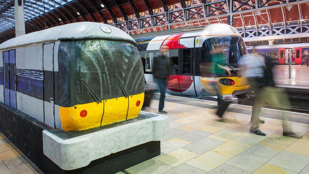 Replica Heathrow Express train made from cake