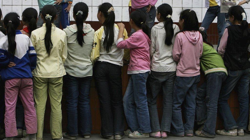 File photo: 'Left-behind' school children in Chongqing, China, 26 May 2006