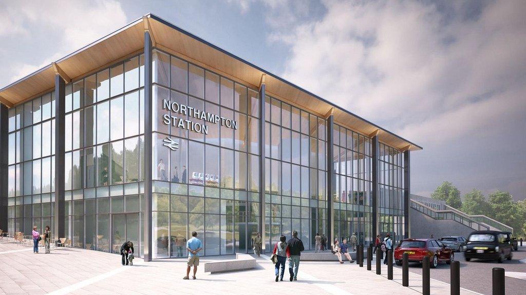 Artist impression of new Northampton railway station