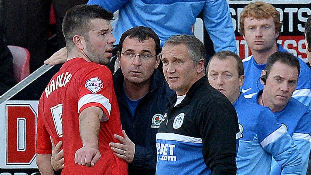 Grant Hanley is sent off in Blackburn's defeat at Wigan on Sunday