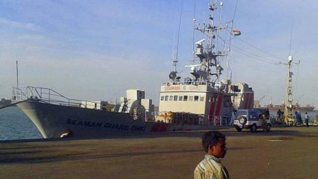 MV Seaman Guard Ohio at the Tuticorin port in Tamil Nadu, India, on 13 October 2013