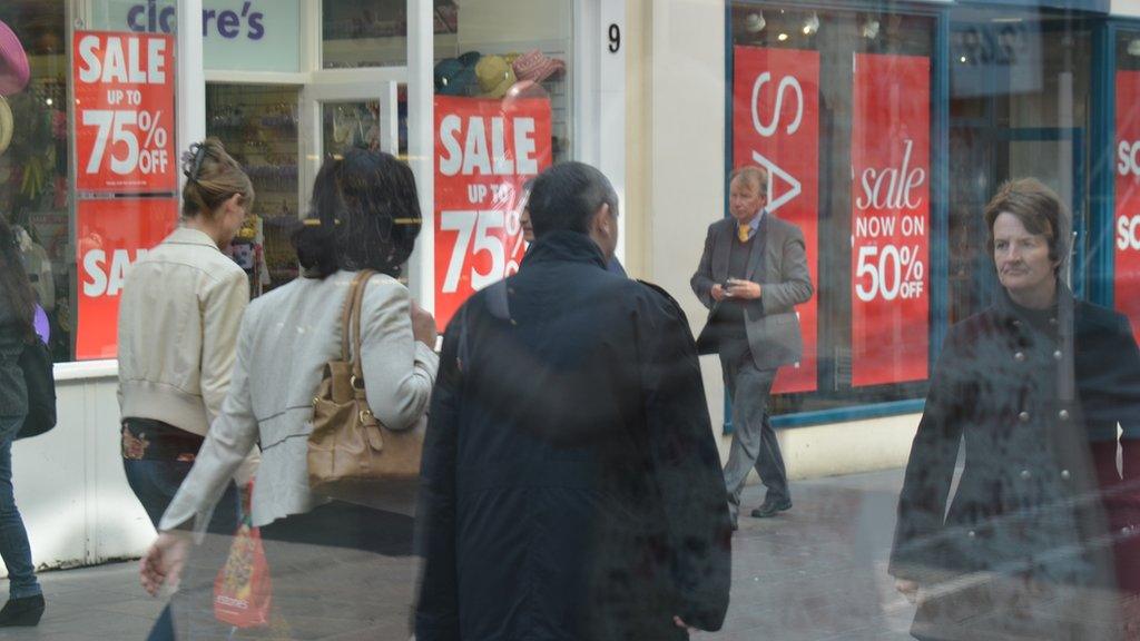 People shopping in St Helier