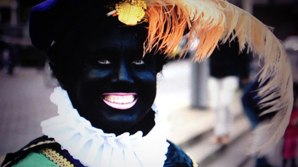 A person in Black Pete costume in the Netherlands