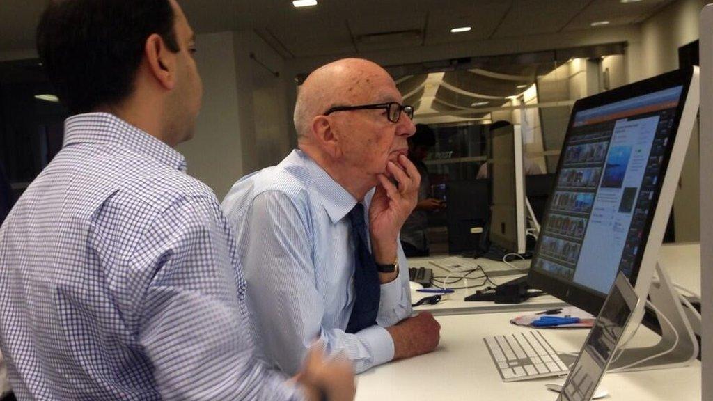 Rupert Murdoch being shown Storyful