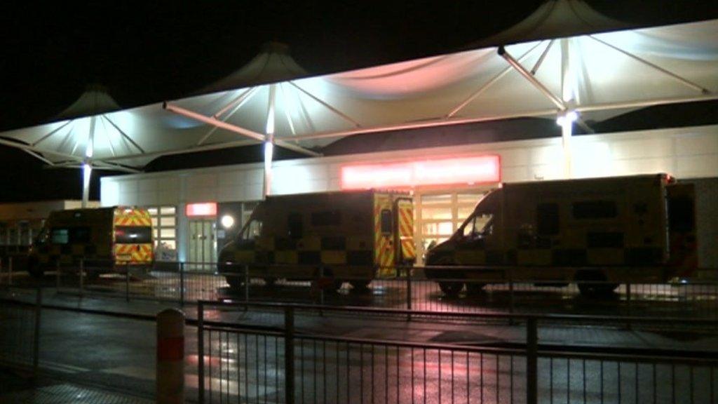 Ambulances outside Royal Preston Hospital's A&E department