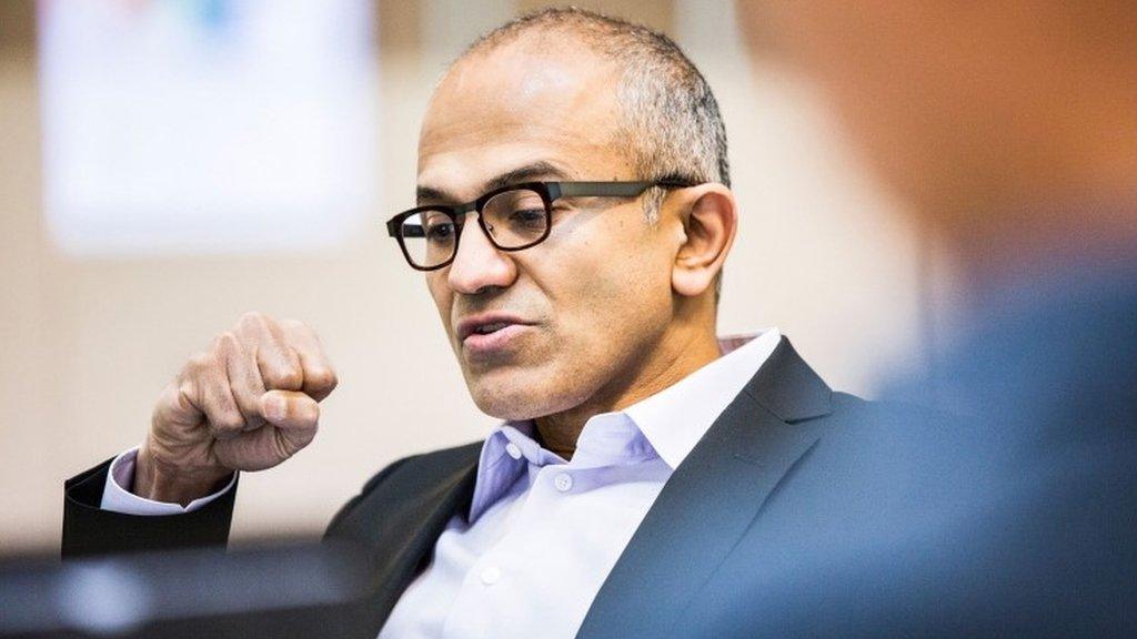 Satya Nadella, executive vice president of Microsoft's Cloud and Enterprise group, is seen in this undated Microsoft handout photograph