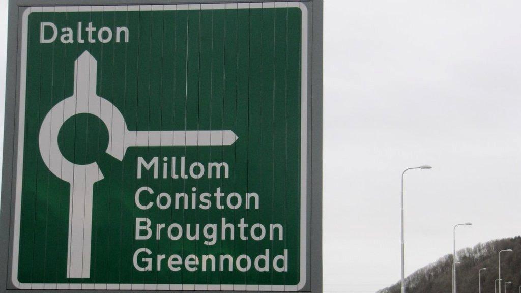 Greenodd Road sign