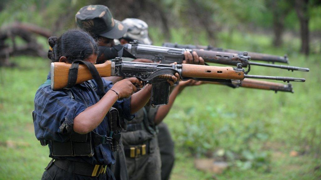 Indian Maoists in Bijapur district in Chhattisgarh