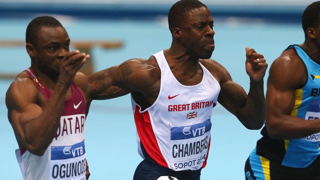 Dwain Chambers in the men's 60m