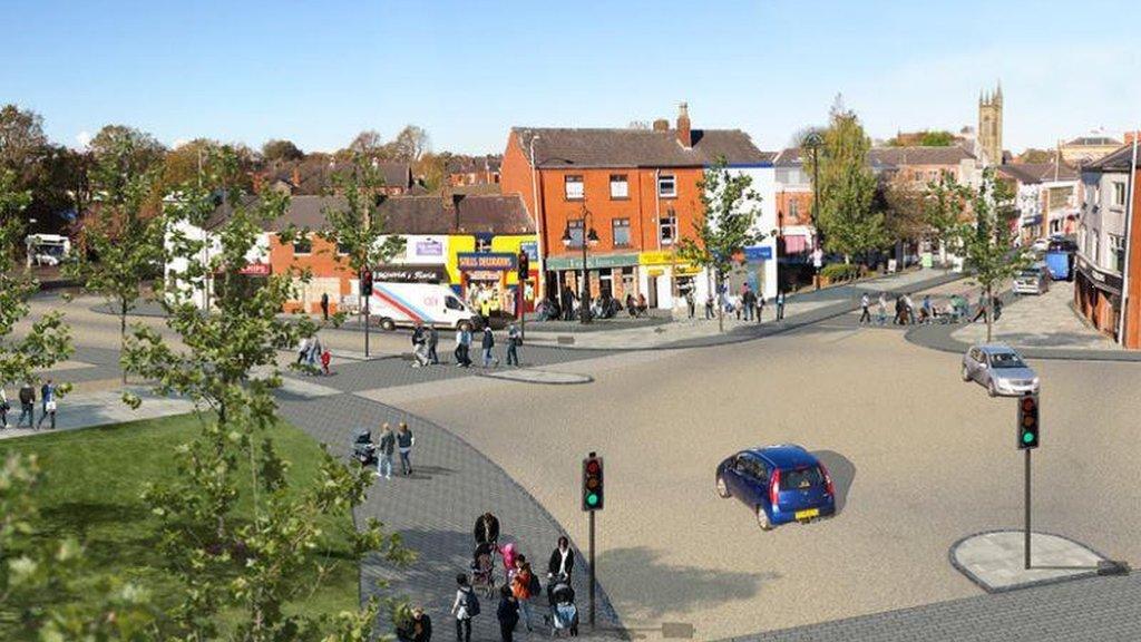 Artist's impression of junction connecting Market Street to Asda