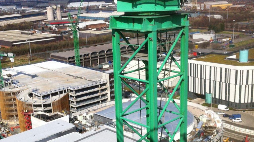 Crane at hospital site