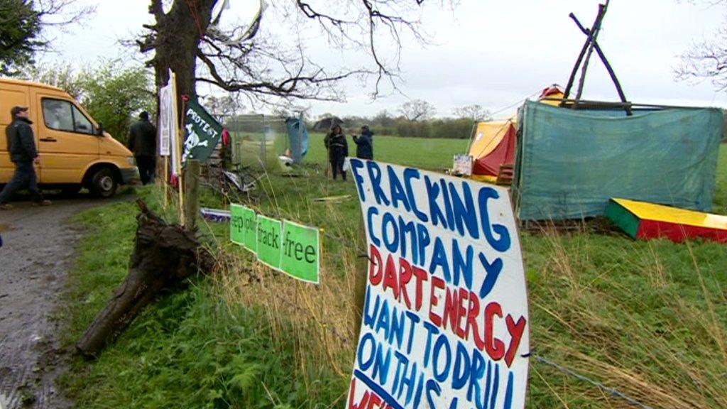 Anti-fracking camp at Upton, near Chester