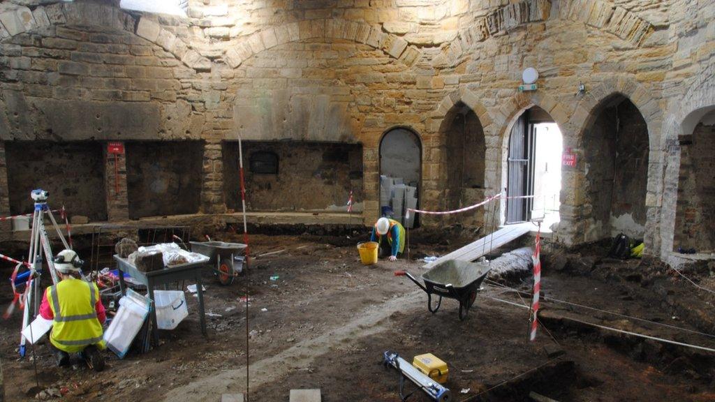 Excavation in progress inside the Great Kitchen