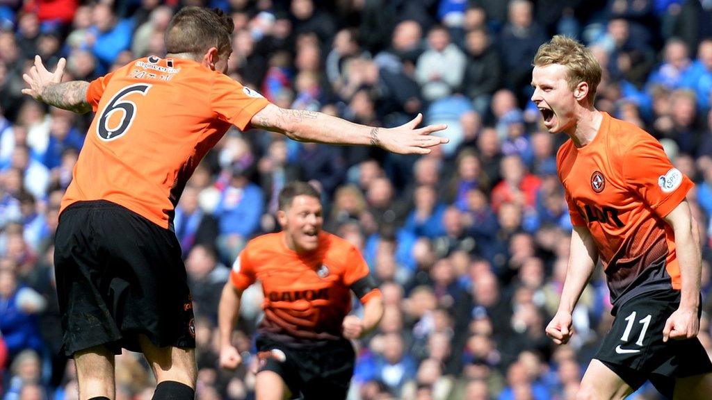 Dundee United players celebrating