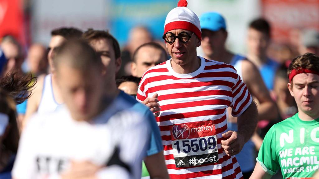 Runner dressed as Where's Wally