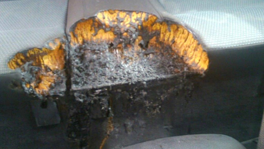 Burnt car seat