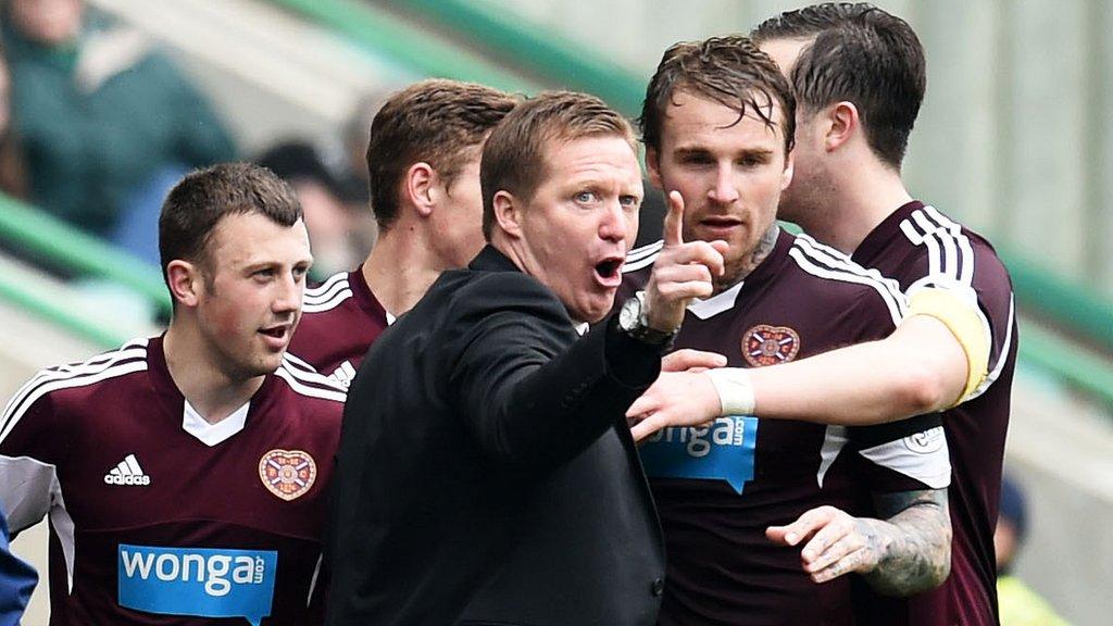 Gary Locke and some of his Hearts players