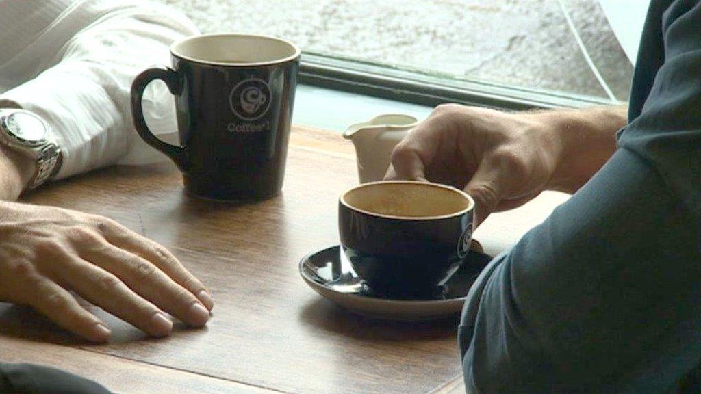 People drinking coffee