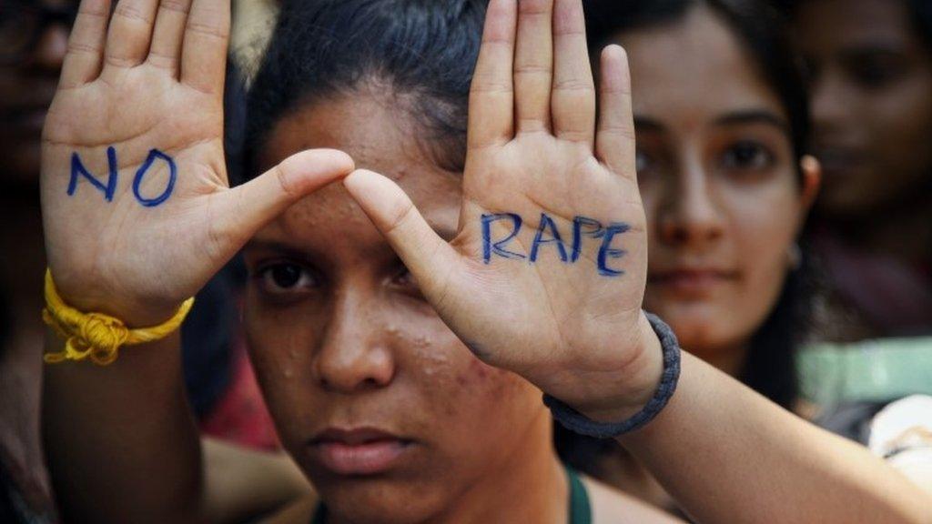 An anti-rape protest in Hyderabad, India on Sept 13, 2013.