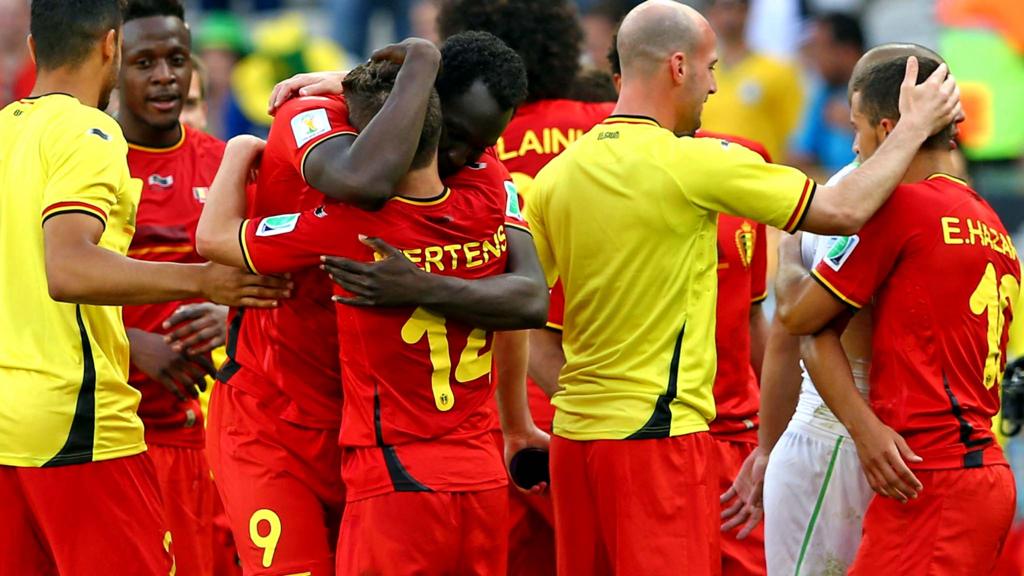 Belgium players celebrate