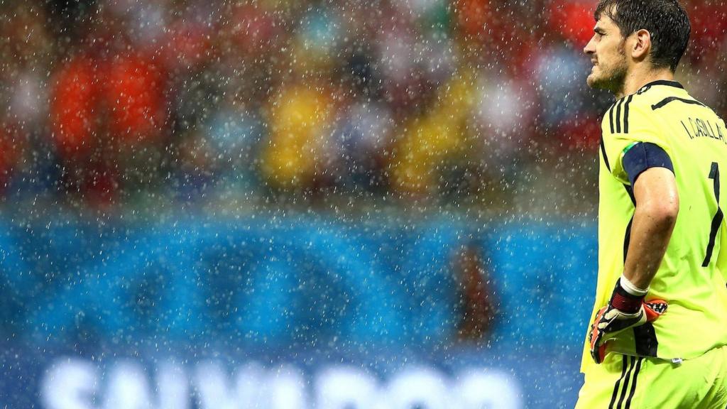 Spain's Iker Casillas after his teams defeat to the Netherlands