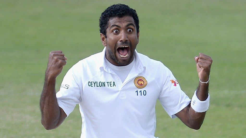 Sri Lanka's Dhammika Prasad removes Gary Ballance