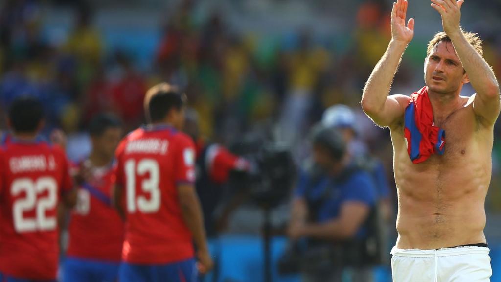 Frank Lampard thanks for the England fans after England's draw with Costa Rica