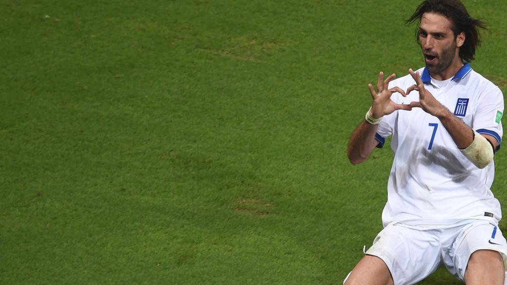 Georgios Samras scores for Greece