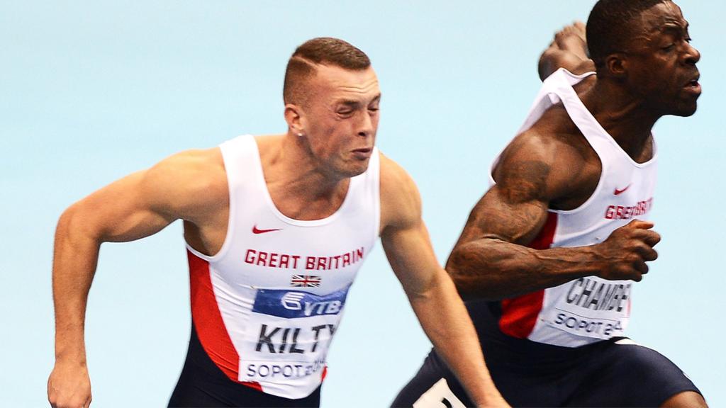 Richard Kilty and Dwain Chambers in 100m