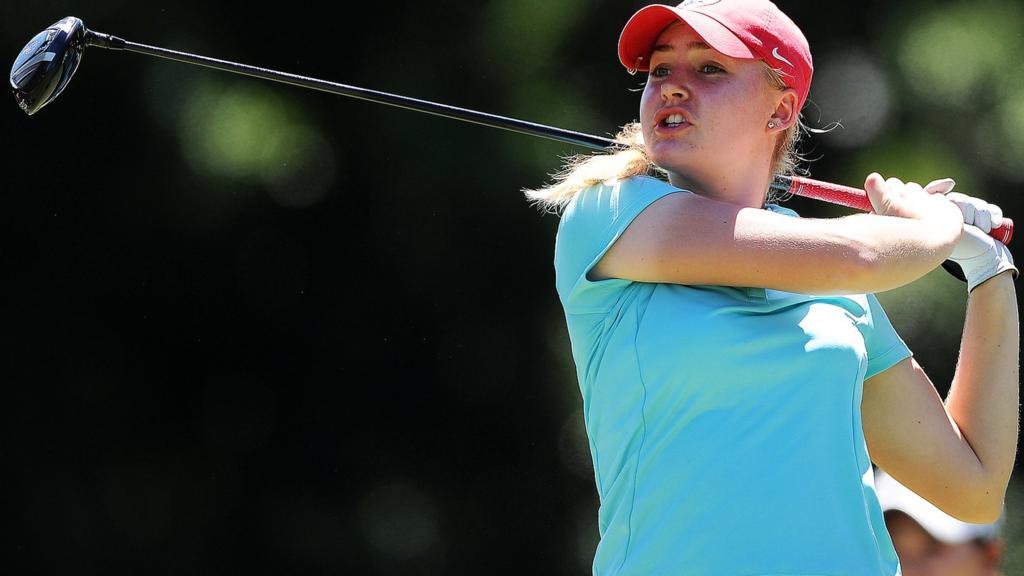 Charley Hull in action at the Ladies' Masters