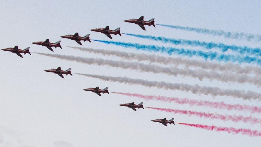 The Red Arrows at the Glasgow Commonwealth Games opening ceremony