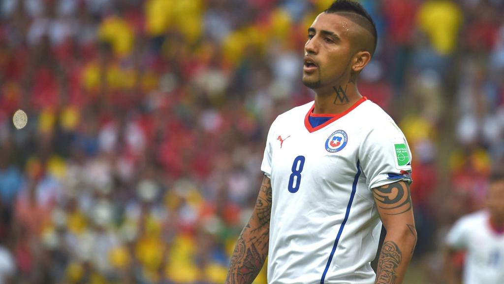 Chile and Juventus' Arturo Vidal in action during the 2014 World Cup