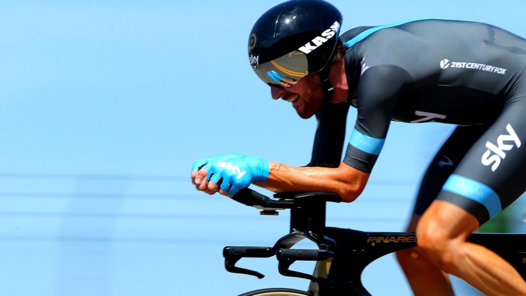 Bradley Wiggins riding for Team Sky