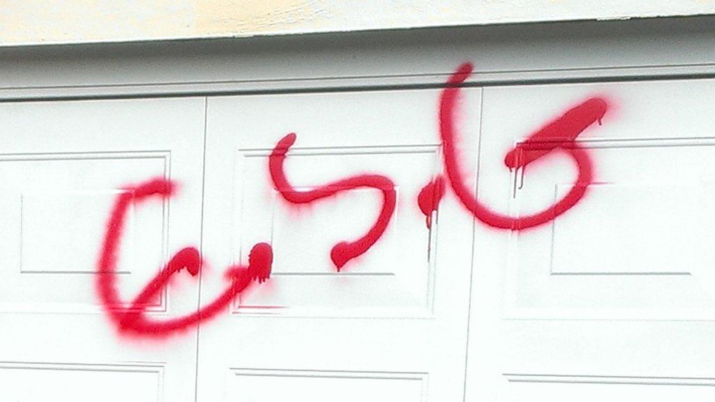 Graffiti on garage