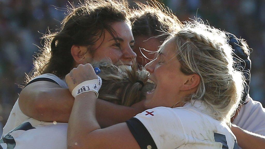 England celebrate victory over Ireland in the semi-final