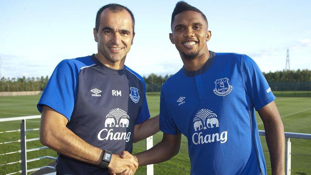 Roberto Martinez and Samuel Eto'o