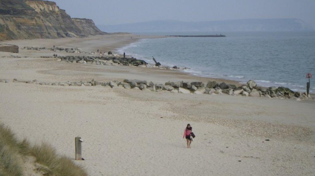 Storm damaged groynes