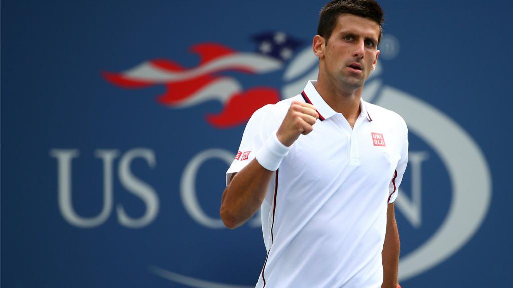 Novak Djokovic of Serbia celebrates