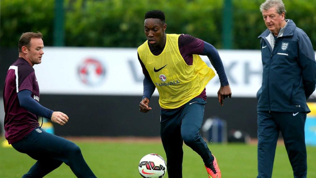 Wayne Rooney, Danny Welbeck and England manager Roy Hodgson