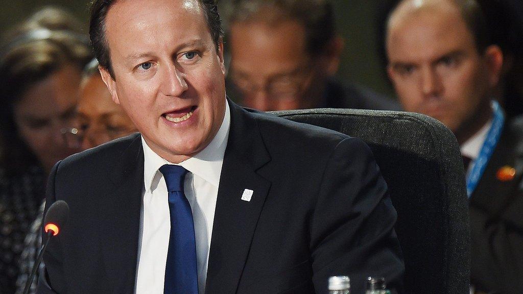 David Cameron addresses fellow leaders at Celtic Manor