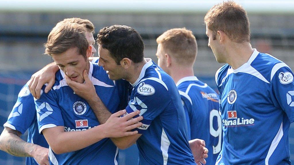 Stranraer players celebrating