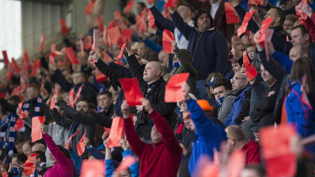 Rangers fans protest about the club's board