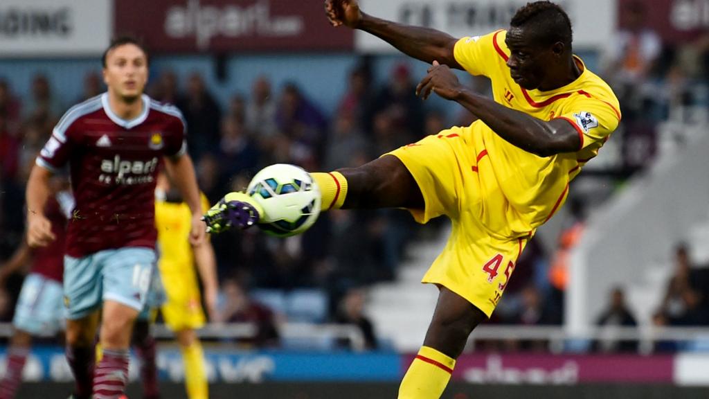 Mario Balotelli strikes the ball