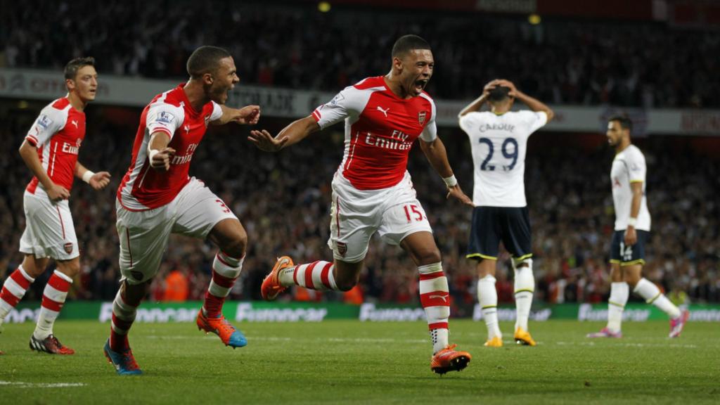 Alex Oxlade-Chamberlain celebrates