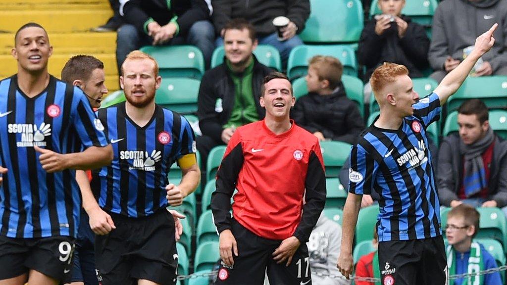 The Hamilton players celebrate Ali Crawford's (right) goal